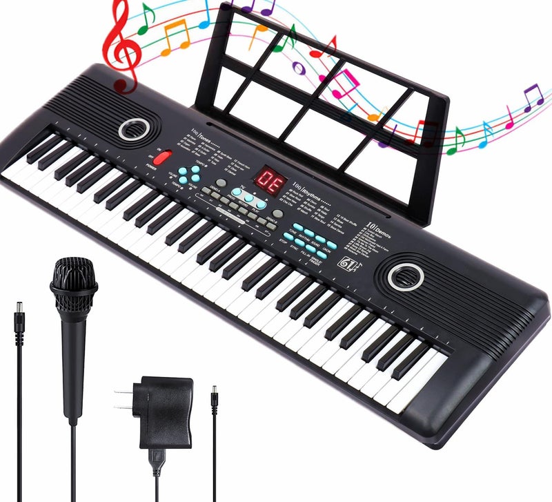 Semart Keyboard Piano 61 Key Music Electric Piano For Kids Beginner W/Dual Speaker Microphone Portable Digital Piano Birthday Christmas Gifts - Image 1